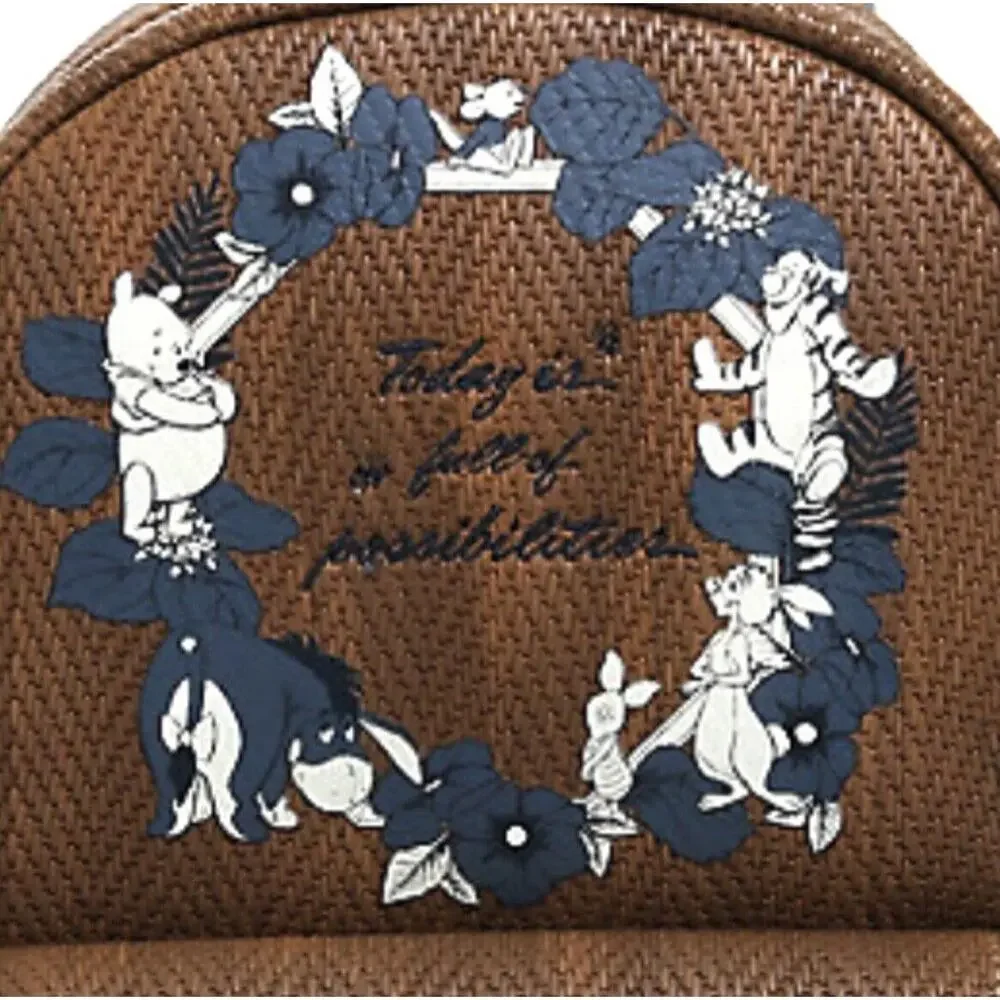 Loungefly Disney Winnie the Pooh Herringbone Today Possibilities Mini Backpack